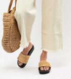 Sixty Seven Flatform Sliders - Beige