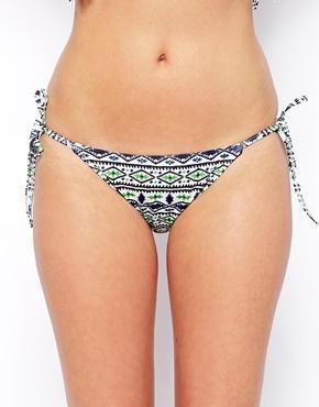 Asos Mosaic Geo-tribal Tie Side Micro Bikini Bottom - Mosaic Geo-tribal Print