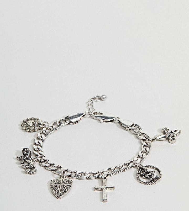 Reclaimed Vintage Inspired Silver Charm Bracelet Exclusive To Asos - Silver