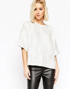 Asos Glitter Sequin White Sweat T - Shirt - White