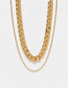 Svnx Layered Chunky Chain Necklace In Gold