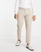 Bolongaro Trevor Skinny Pinstripe Suit Pants In Ecru-neutral