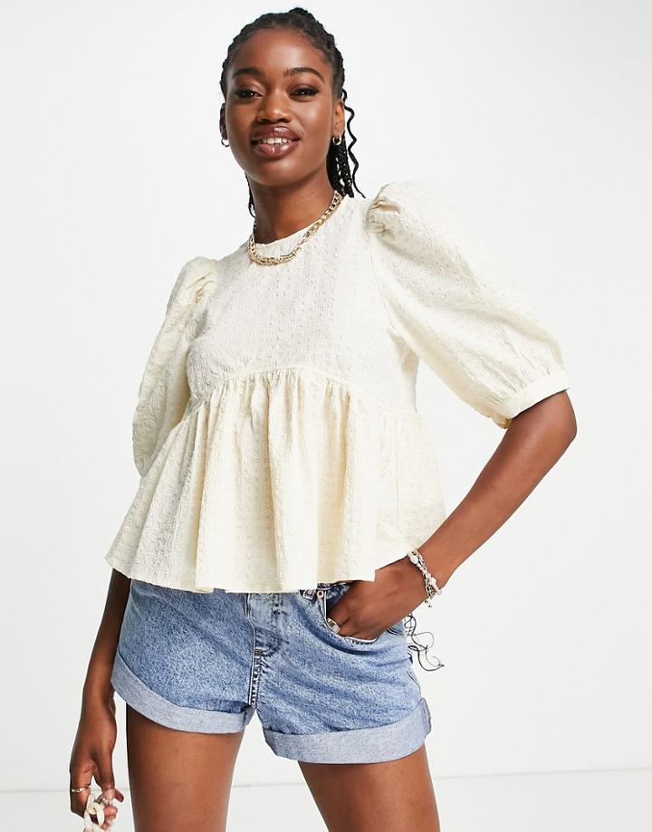 Urban Revivo Textured Blouse In White