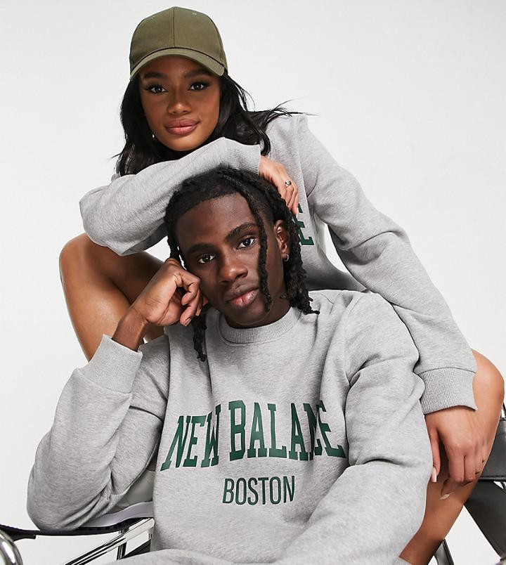 New Balance Unisex Collegiate Sweatshirt In Gray