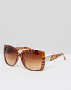 7x Wide Square Sunglasses - Brown