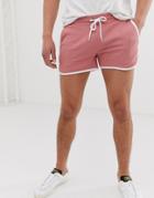 Asos Design Jersey Runner Shorts In Pink - Pink