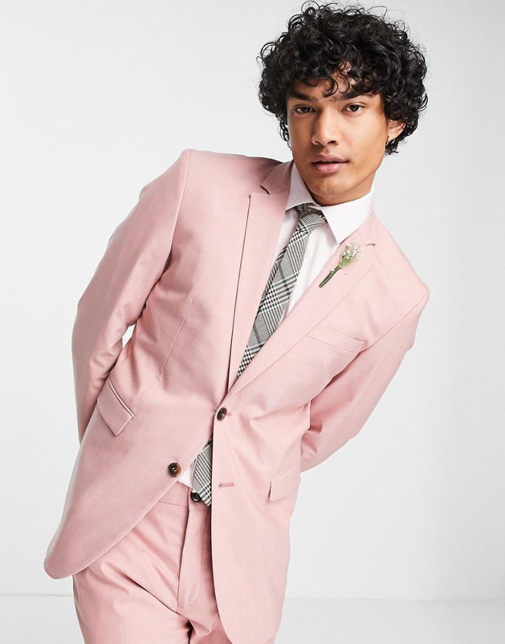 Selected Homme Skinny Fit Suit Jacket In Pink
