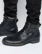 Bellfield Sigmar Leather Laceup Boots - Black