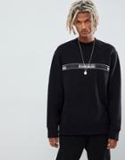 Napapijri Buena Oversized Crew Neck Tape Logo Sweat In Black Suit 1 / Tribe Pack - Black