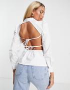 The Frolic Open-back Shirt In White