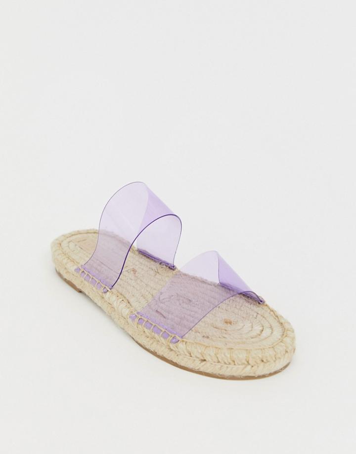 Asos Design Jetty Clear Espadrille Mules - Purple