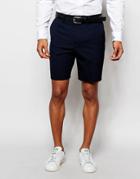 Asos Slim Smart Shorts In Navy - Navy