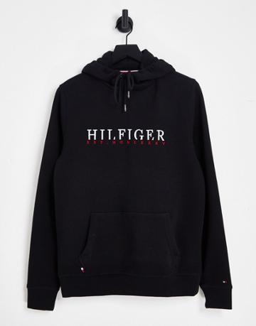 Tommy Hilfiger Corp Graphic Hoodie In Black