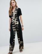 Raga Smoke Tie Dye Jumpsuit - Black
