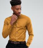 Asos Tall Skinny Shirt In Mustard - Yellow