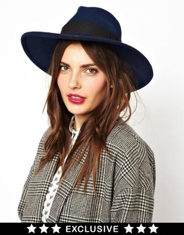 Catarzi Exclusive To Asos Classic Navy Fedora Hat