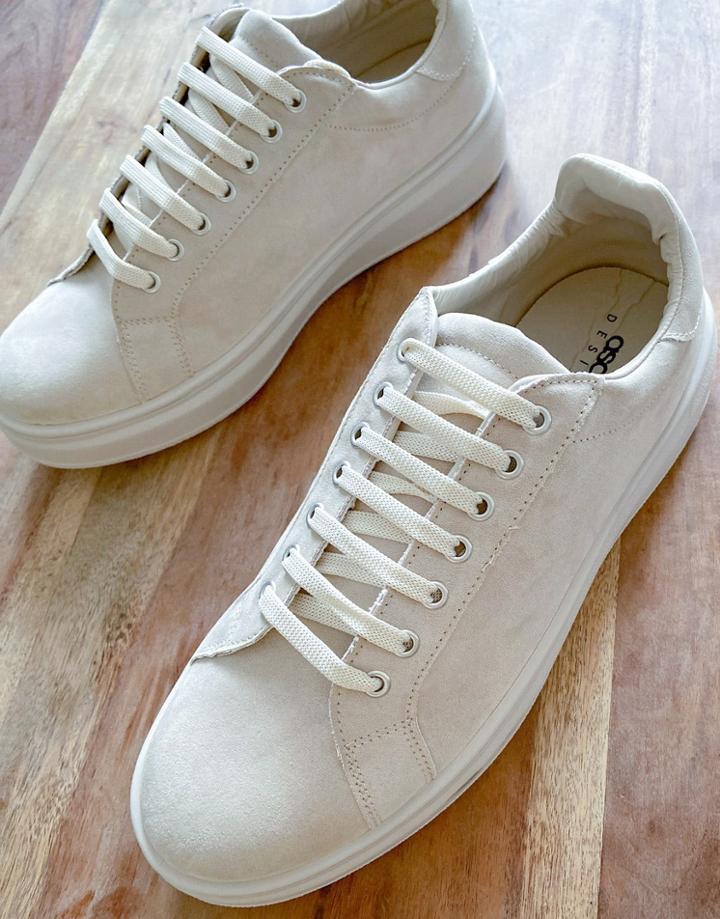 Asos Design Sneakers In Stone-neutral
