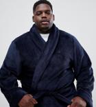French Connection Plus Fleece Robe In Navy