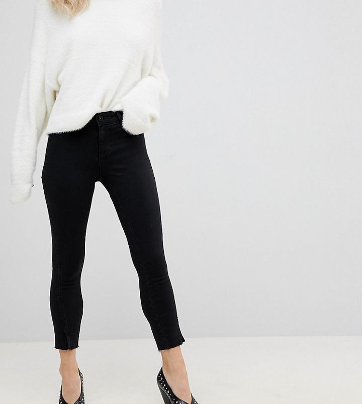 Vero Moda Petite Split Hem Jeans - Black