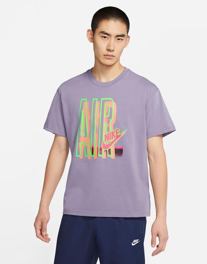 Nike Air Loose Fit Retro Graphic T-shirt In Dusty Lilac-purple