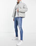 Jack & Jones Intelligence Tom Spray On Skinny Fit Jeans In Blue