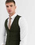Harry Brown Wedding Tweed Heritage Slim Fit Suit Vest-green