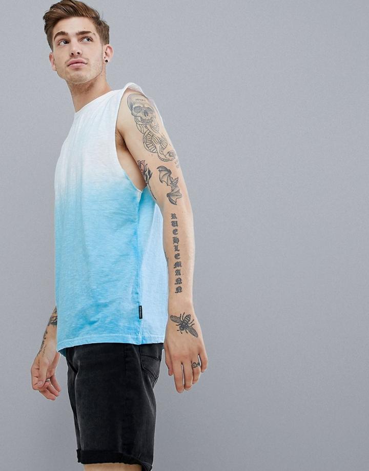 D-struct Dip Dye Sleeveless Tank - Blue