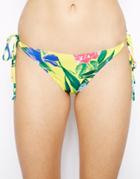 Motel Flower Bomb Print String Bikini Bottom