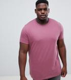 Asos Design Plus Organic T-shirt With Crew Neck In Purple - Purple