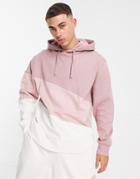 Topman Color Block Matching Hoodie In Black-pink