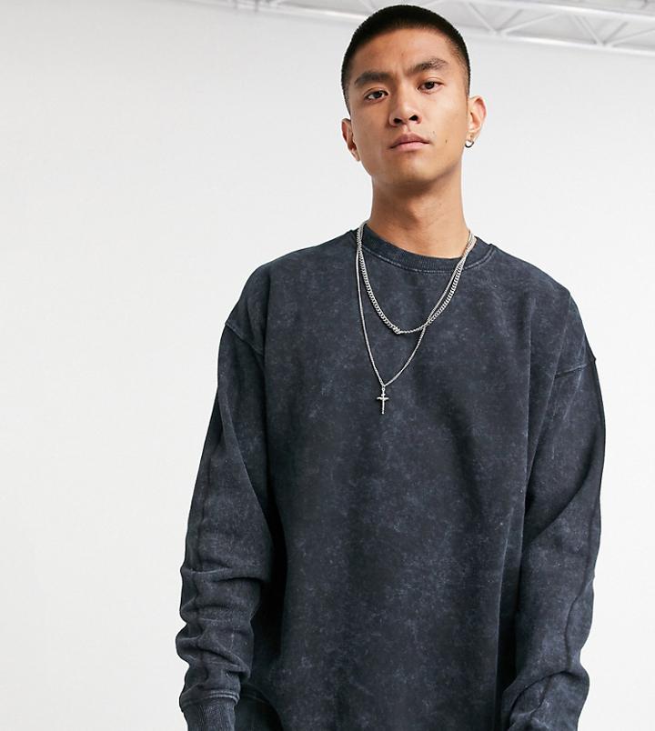 Reclaimed Vintage Inspired Washed Sweat In Black
