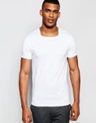Asos Muscle T-shirt With Square Neck In White - White
