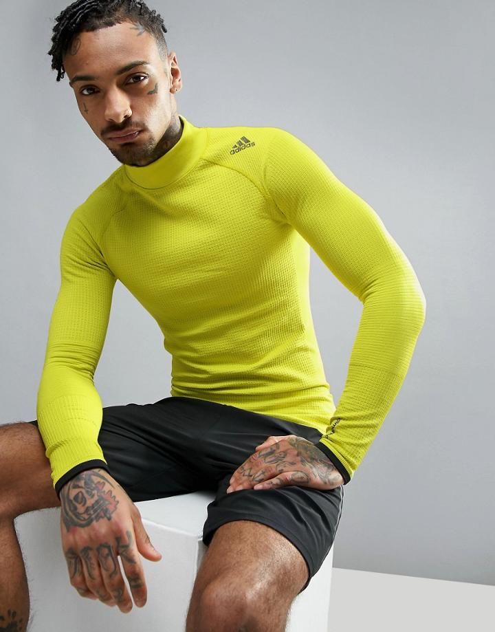 Adidas Training Tech Fit Climaheat Long Sleeve Top - Green