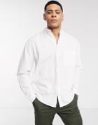 Asos Design Oversized Fit Linen Shirt In White