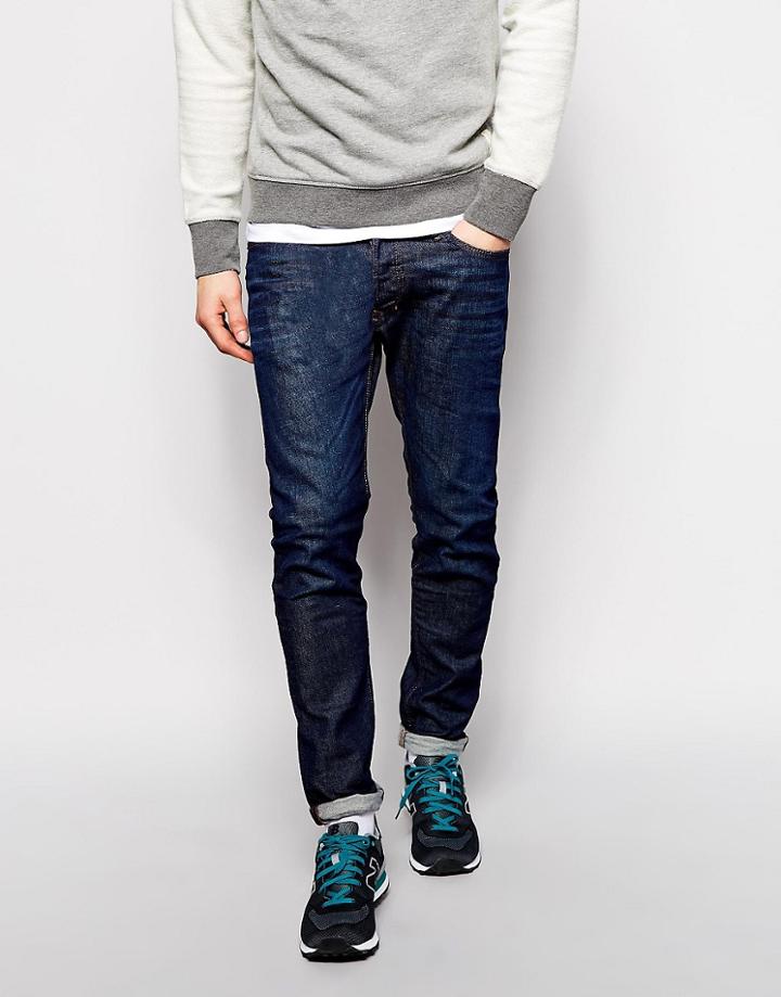 Diesel Jeans Tepphar Skinny Fit 837n Stretch Dark 3d Rinse - Blue