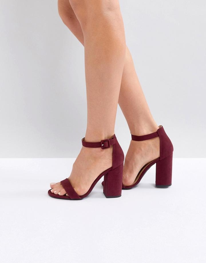 New Look Barely There Block Heel Sandal - Red