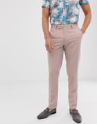 Asos Design Wedding Skinny Smart Pants In Mink - Pink