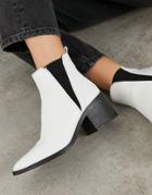 Schuh Charlotte Mid Heeled Ankle Boots In White