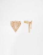Pilgrim Hammered Stud Earrings - Gold