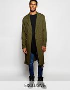 Reclaimed Vintage Drapey Duster Jacket - Khaki