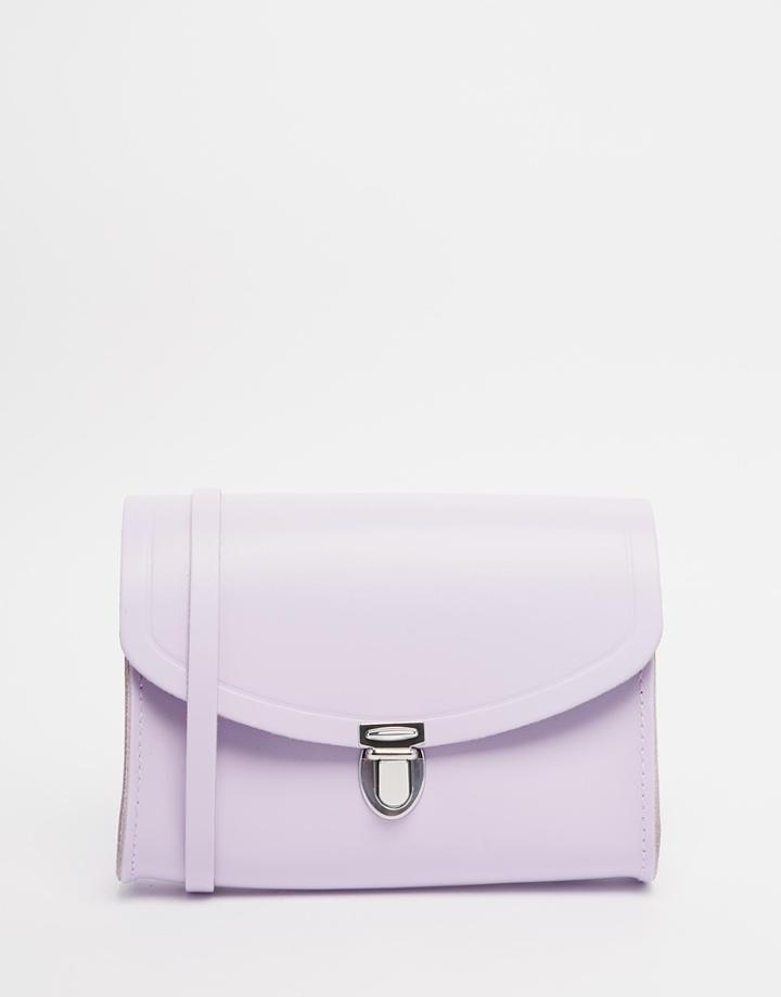 The Cambridge Satchel Company Leather Push Lock Bag In Purple - Freesia Purple