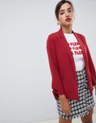 Oasis Blazer With Tie Detail In Red - Red