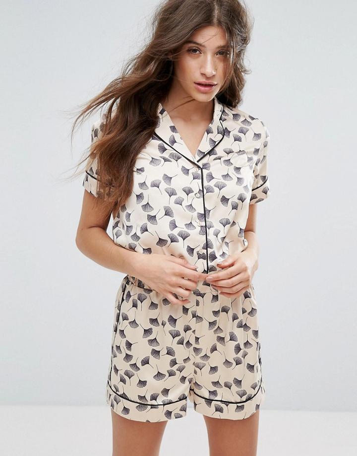 Y.a.s Leaf Print Sleep Romper - Multi