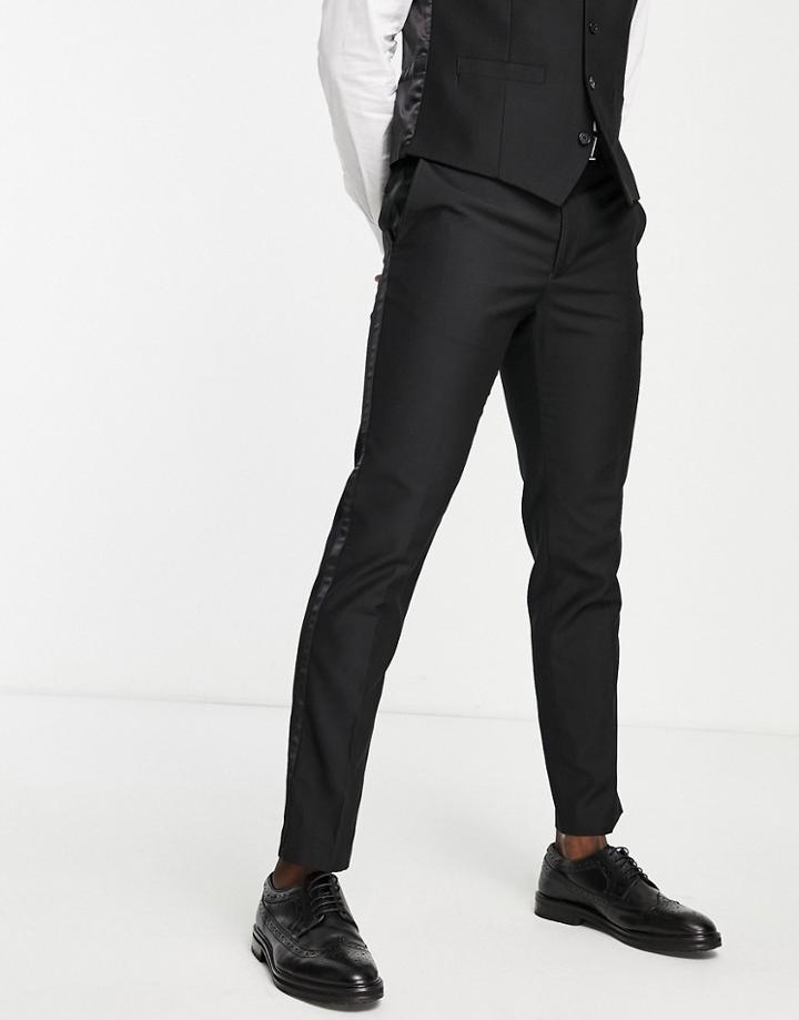 French Connection Slim Fit Dinner Suit Pants-black