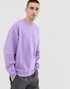 Asos Design Oversized Sweatshirt In Lilac - Purple