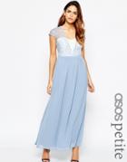 Asos Petite Scalloped Lace Maxi Dress - Black $63.50