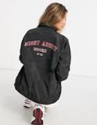 Night Addict Oversized Back Print Track Jacket-black