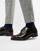 Walk London Heathcliffe Brogues In High Shine Burgundy-red