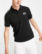 Armani Ea7 Taped Polo In Black