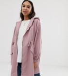 Asos Design Maternity Lightweight Parka - Pink